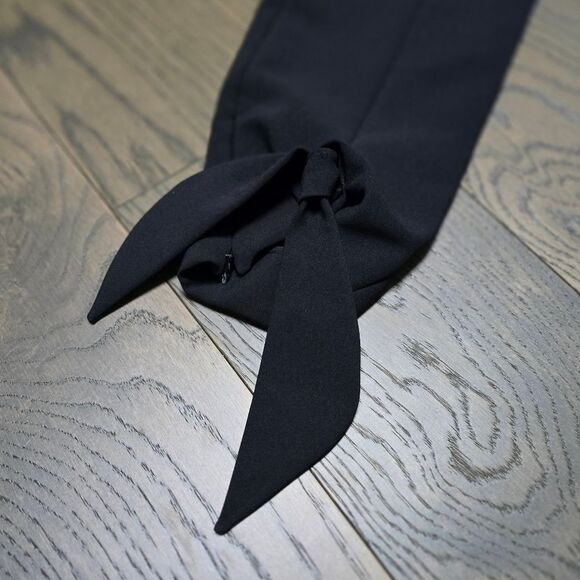 Carmen March High Waisted Skinny Tie Pant in Black - Picture 10 of 13